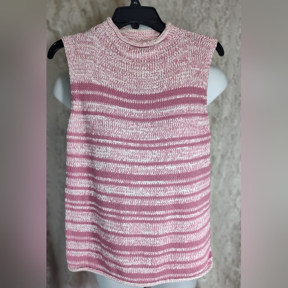 Cherokee pink white sweater 100% cotton